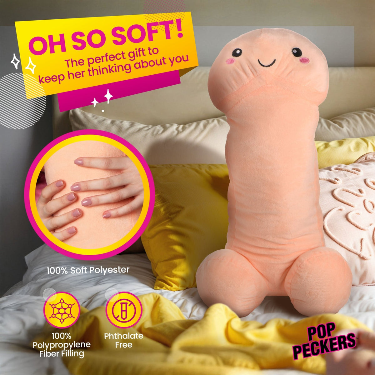 Happy Peckers Penis Pillow - Medium - Royal Sins