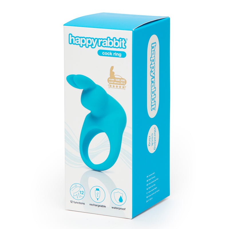 Happy Rabbit Rechargeable Silicone Cockring With Ears Blue - Royal Sins