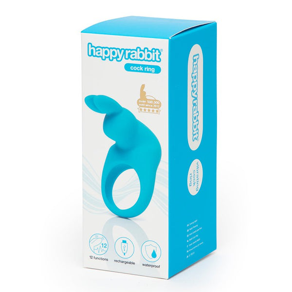 Happy Rabbit Rechargeable Silicone Cockring With Ears Blue - Royal Sins