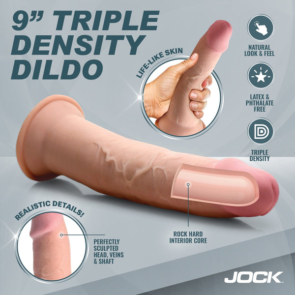 Hard - Core 9" Triple Density Dildo - Royal Sins