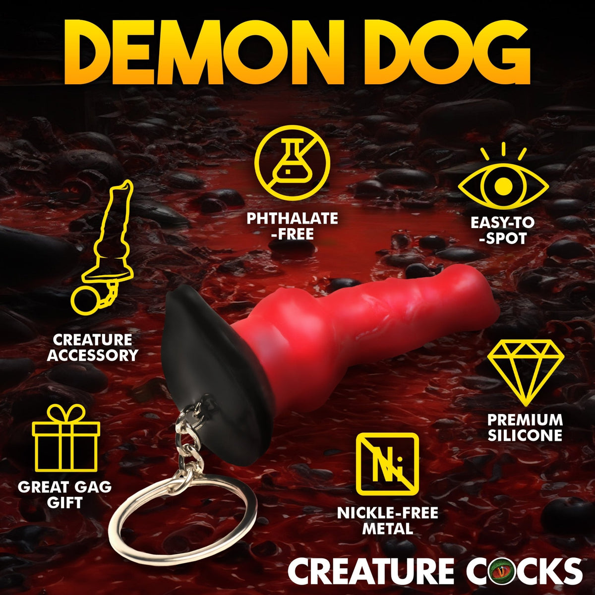 Hell Hound Mini Dildo Key Chain - Royal Sins