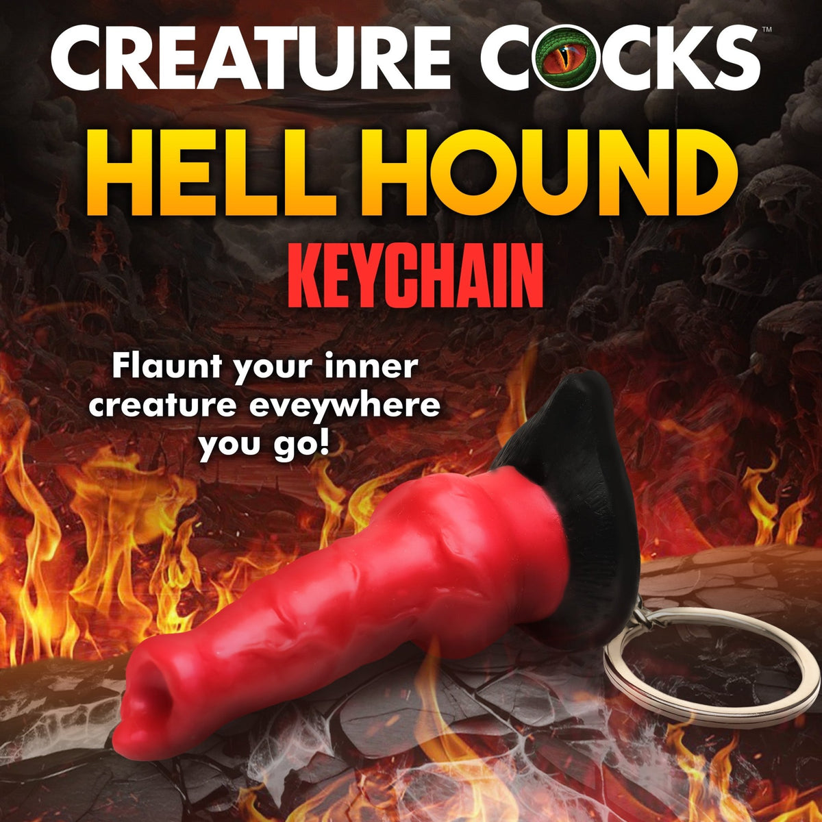 Hell Hound Mini Dildo Key Chain - Royal Sins