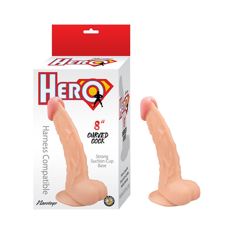 Hero Curved Cock 8 in. Beige - Royal Sins