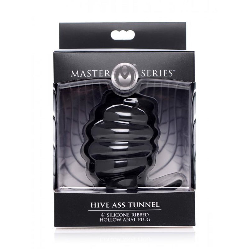 Hive Ass Tunnel 4" Silicone Ribbed Hollow Anal Plug - Large - Royal Sins