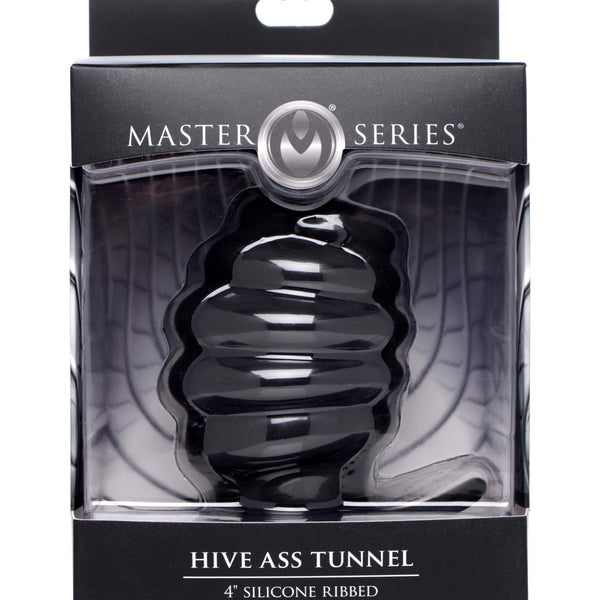 Hive Ass Tunnel Silicone Ribbed Hollow Anal Plug - Large - Royal Sins