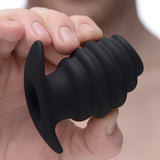 Hive Ass Tunnel Silicone Ribbed Hollow Anal Plug - Small - Royal Sins