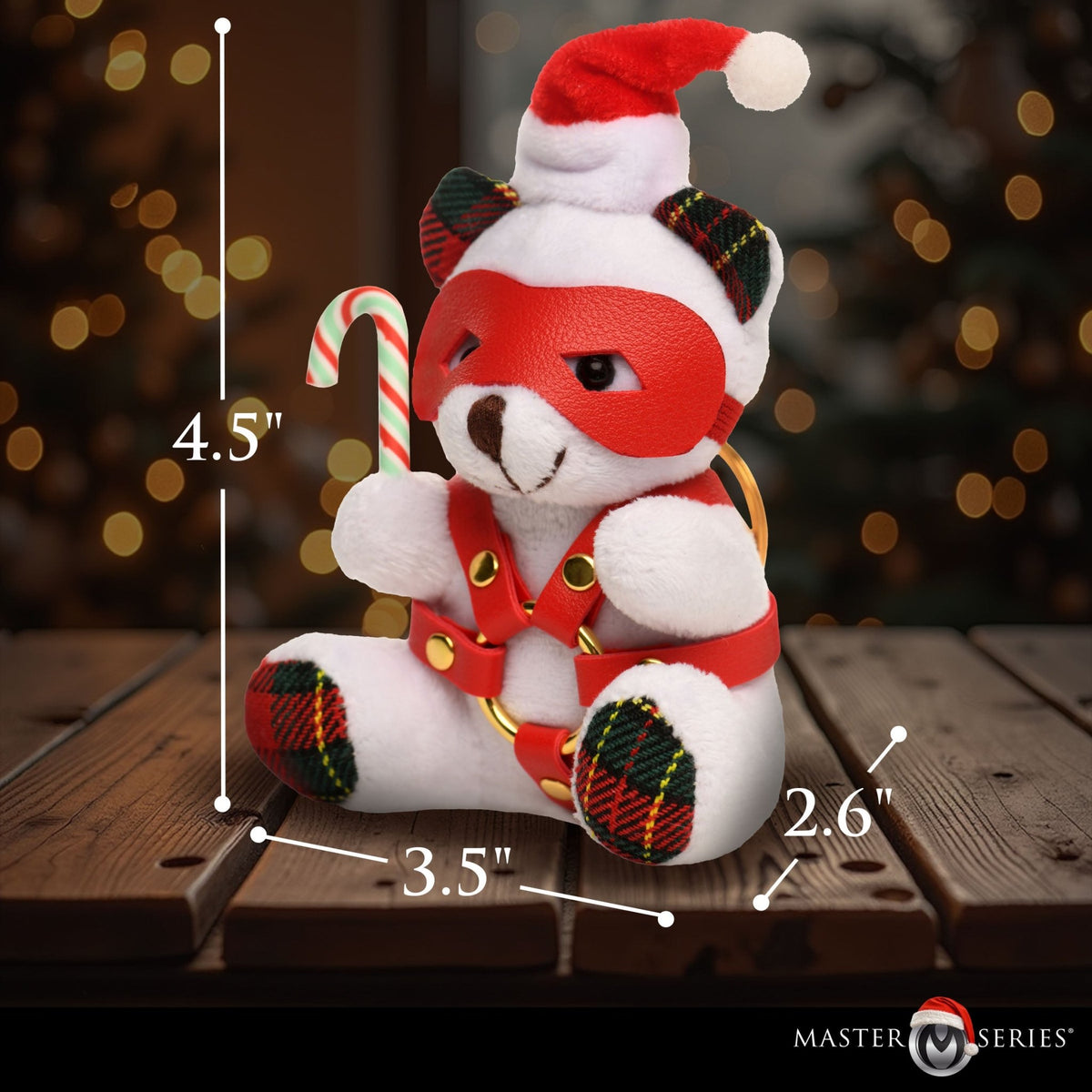 Holiday Bondage Bear Keychain - White - Royal Sins