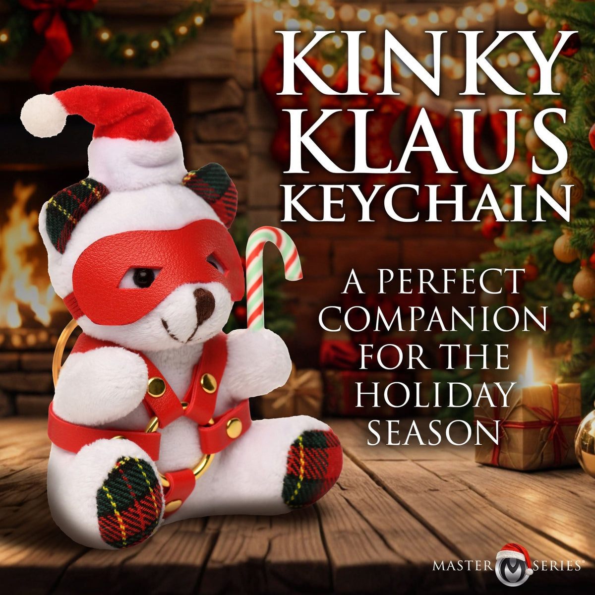 Holiday Bondage Bear Keychain - White - Royal Sins