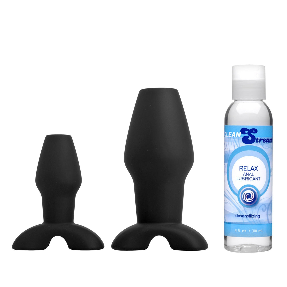 Hollow Anal Plug Trainer Set with Desensitizing Lube - Royal Sins