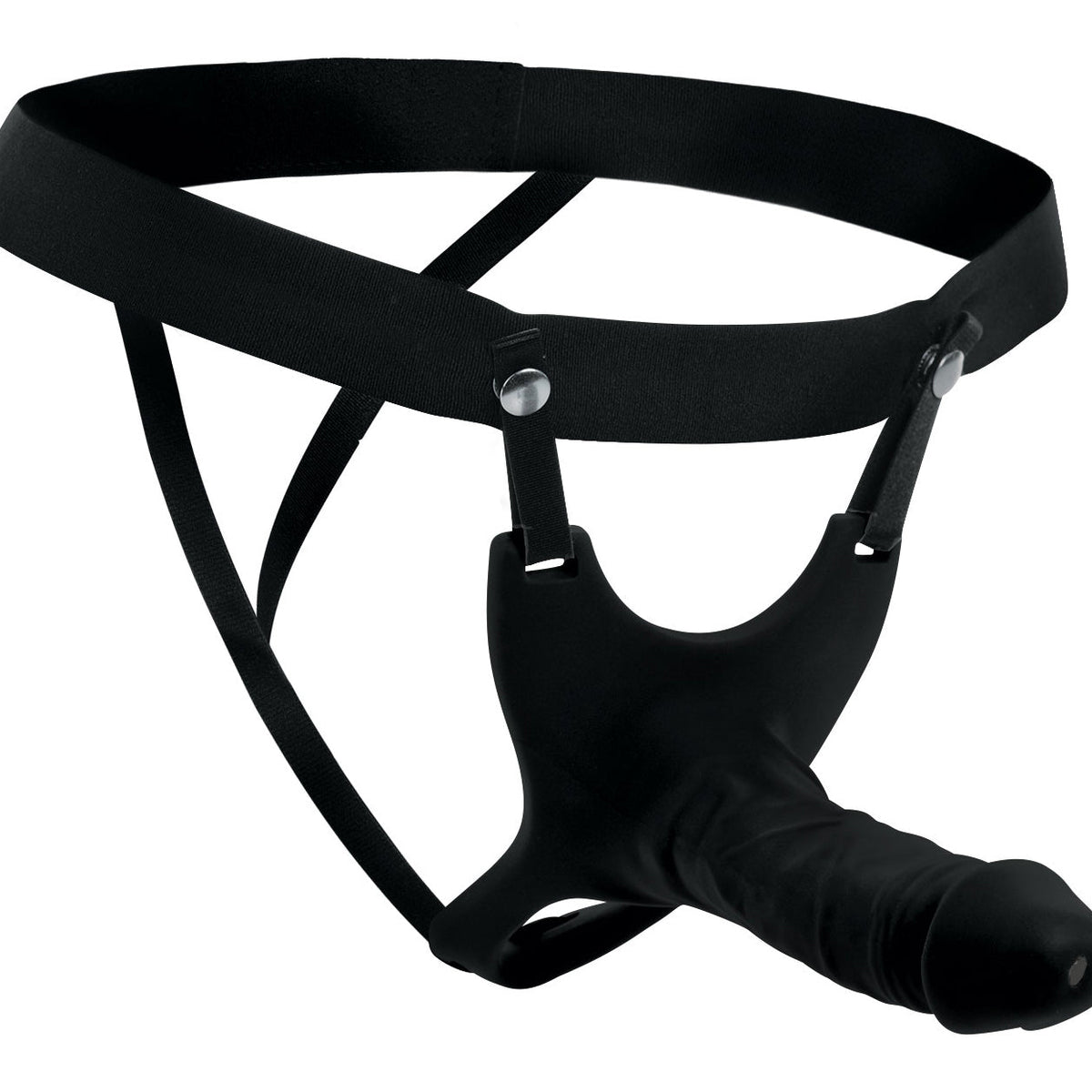 Hollow Silicone Dildo Strap - on - Black - Royal Sins