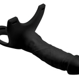 Hollow Silicone Dildo Strap - on - Black - Royal Sins