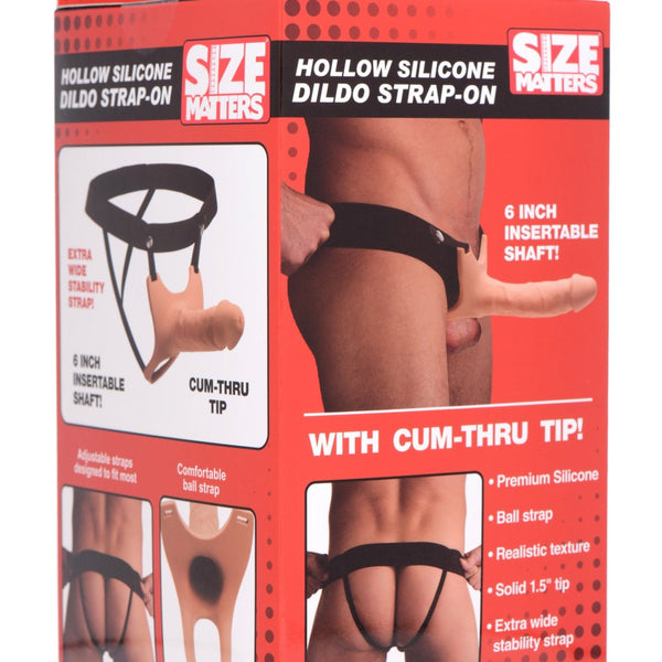 Hollow Silicone Dildo Strap - on - Flesh - Royal Sins