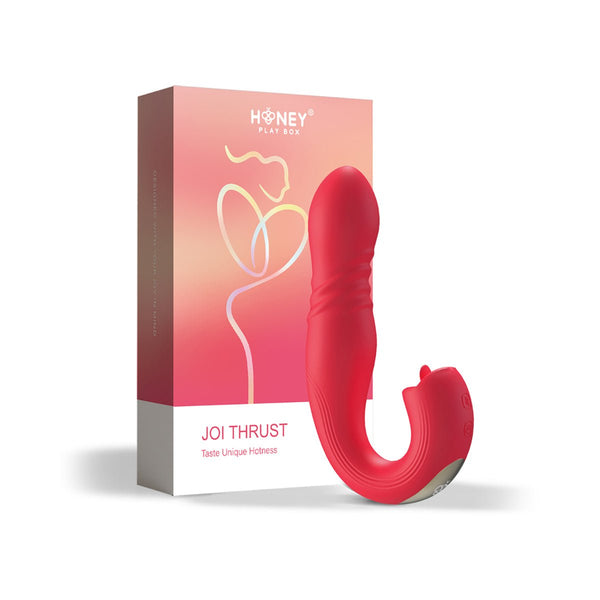 Honey Play Box Joi Thrust App Controlled Thrusting G - spot Vibrator & Tongue Clit Licker Red - Royal Sins