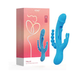 Honey Play Box Trilux Kinky Finger Rabbit Vibrator with Anal Beads Blue - Royal Sins