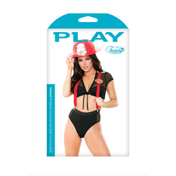 Hotshot Firefighter Costumer Set; Suspenders, Tie Top, and Panty - Royal Sins