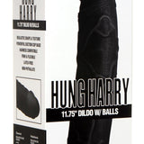 Hung Harry 11.75 Inch Dildo with Balls - Black - Royal Sins