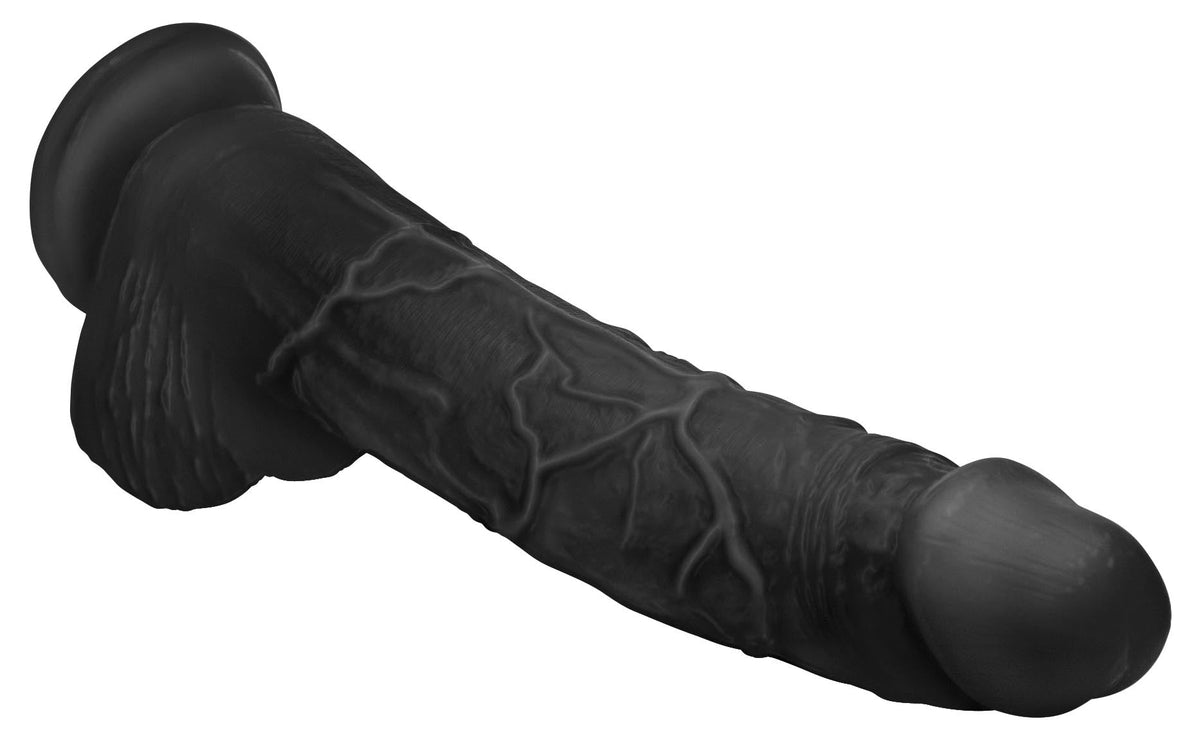 Hung Harry 11.75 Inch Dildo with Balls - Black - Royal Sins