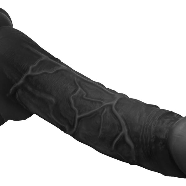 Hung Harry 11.75 Inch Dildo with Balls - Black - Royal Sins