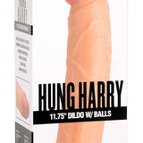 Hung Harry 11.75 Inch Dildo with Balls - Light - Royal Sins