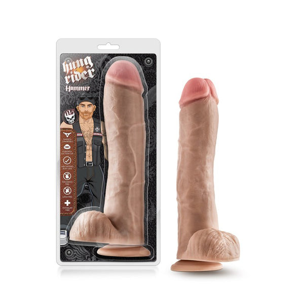 Hung Rider Hammer Realistic 11.5 in. Dildo with Balls Beige - Royal Sins