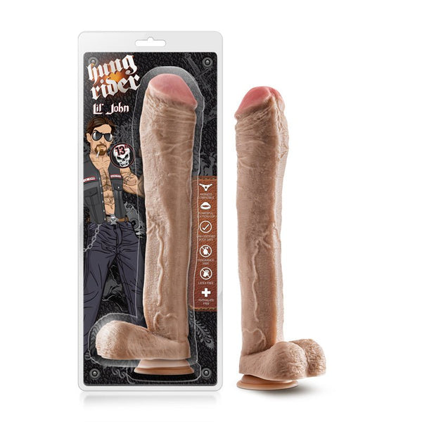 Hung Rider Lil John Realistic 13 in. Dildo with Balls Beige - Royal Sins