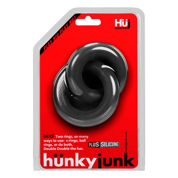 Hunkyjunk DUO Linked Cock/Ball Rings Tar - Royal Sins