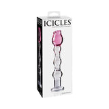 Icicles No. 12 Glass Massager with Rose Head Pink/Clear - Royal Sins