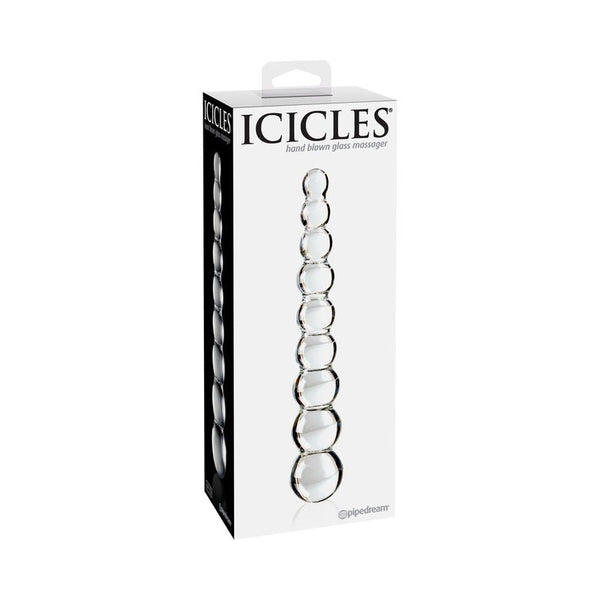 Icicles No. 2 Beaded 8.5 in. Glass Dildo Clear - Royal Sins