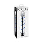 Icicles No. 20 Ribbed Vibrating 7.5 in. Glass Dildo Blue/Clear - Royal Sins