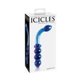 Icicles No. 31 Curved Beaded 7.25 in. Dual - Ended Glass Dildo Blue - Royal Sins