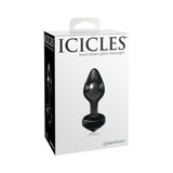 Icicles No. 44 Glass Anal Plug 3.25 in. Black - Royal Sins