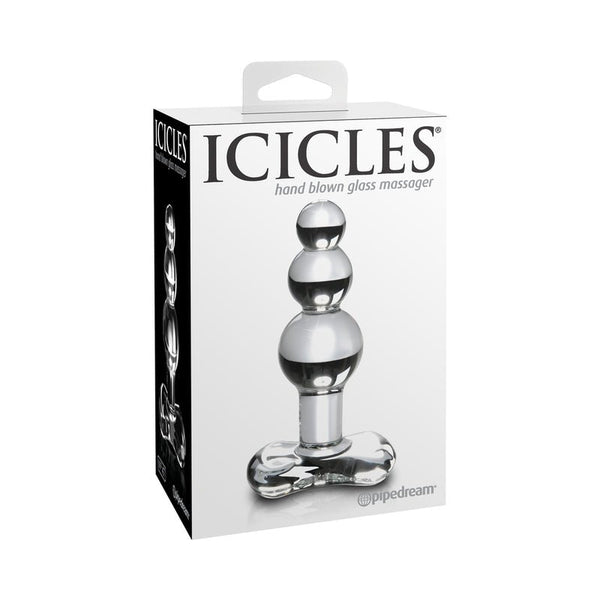 Icicles No. 47 Beaded 4 in. Glass Anal Plug Clear - Royal Sins