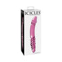 Icicles No. 57 Curved Textured 9 in. Dual - Ended Glass Dildo Pink - Royal Sins
