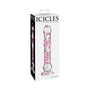 Icicles No. 6 Textured 8.5 in. Glass Dildo Pink/Clear - Royal Sins