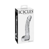 Icicles No. 61 Curved Textured 6.5 in. Glass Dildo Clear - Royal Sins