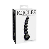 Icicles No. 66 Curved Beaded 4.75 in. Glass Dildo Black - Royal Sins