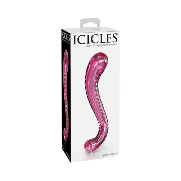 Icicles No. 69 Curved Dual - Ended Glass Dildo Pink - Royal Sins