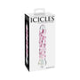 Icicles No. 7 Textured 7 in. Glass Dildo Pink/Clear - Royal Sins