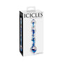 Icicles No. 8 Wavy 7 in. Glass Dildo Blue/Clear - Royal Sins