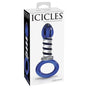 Icicles No. 81 Glass Juicer Ribbed Dildo With Handle Blue - Royal Sins