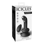 Icicles No. 84 Vibrating Curved Glass Massager With Suction Cup Black - Royal Sins