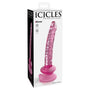 Icicles No. 86 Realistic 7 in. Glass Dildo With Suction Cup Pink - Royal Sins