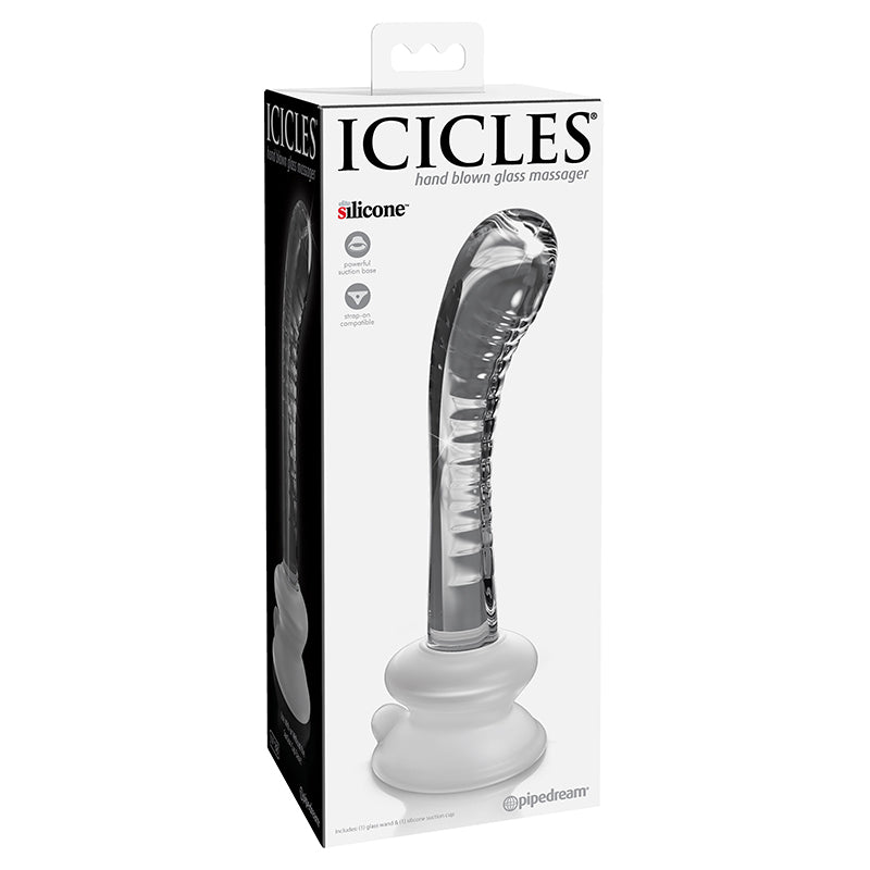 Icicles No. 88 Curved Glass G - Spot Massager With Suction Cup Clear - Royal Sins
