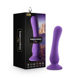 Impressions Ibiza Rechargeable Silicone 7.75 in. Vibrating Dildo with Suction Cup Plum - Royal Sins