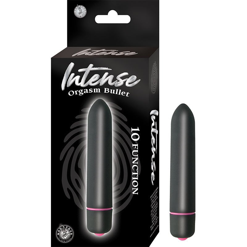 Intense Orgasm Bullet 10 Function Waterproof Black - Royal Sins