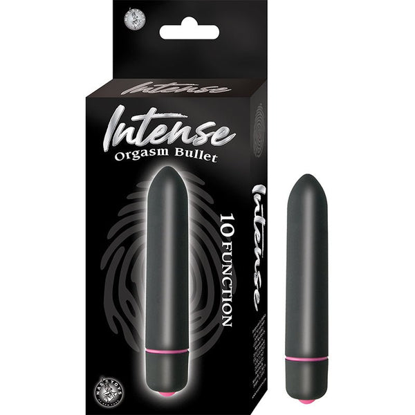 Intense Orgasm Bullet 10 Function Waterproof Black - Royal Sins