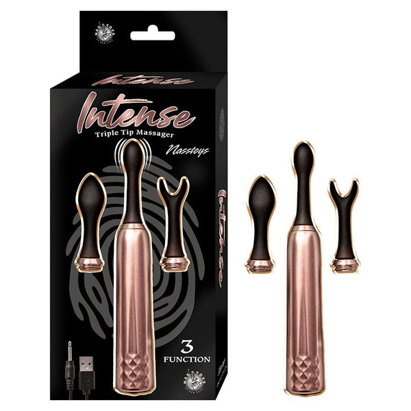 Intense Triple Tip Massager - Rose Gold - Royal Sins