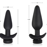 Interchangeable 10X Vibrating Silicone Anal Plug with Remote - Large - Royal Sins