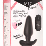 Interchangeable 10X Vibrating Silicone Anal Plug with Remote - Small - Royal Sins