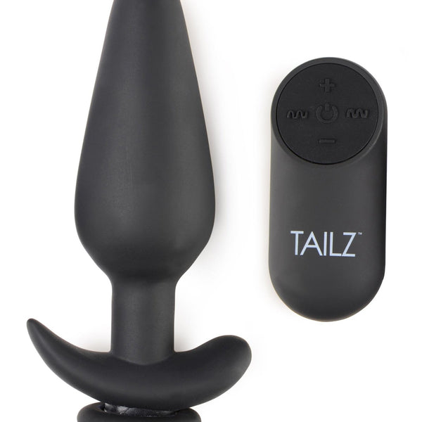 Interchangeable 10X Vibrating Silicone Anal Plug with Remote - Small - Royal Sins